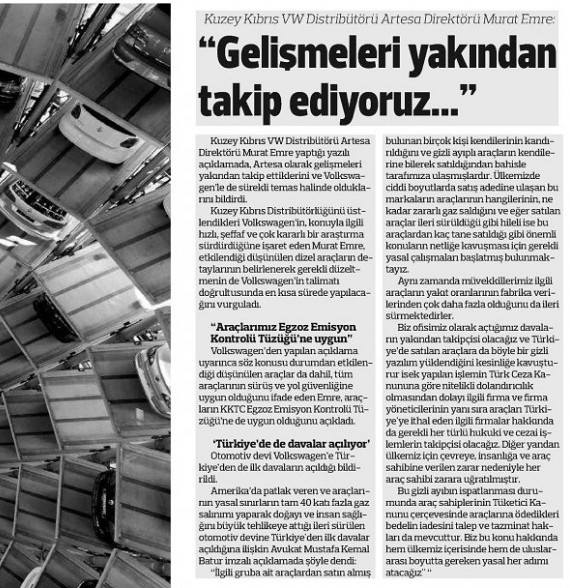 KIBRIS Yeniduzen Gazetesi 02 10 2015